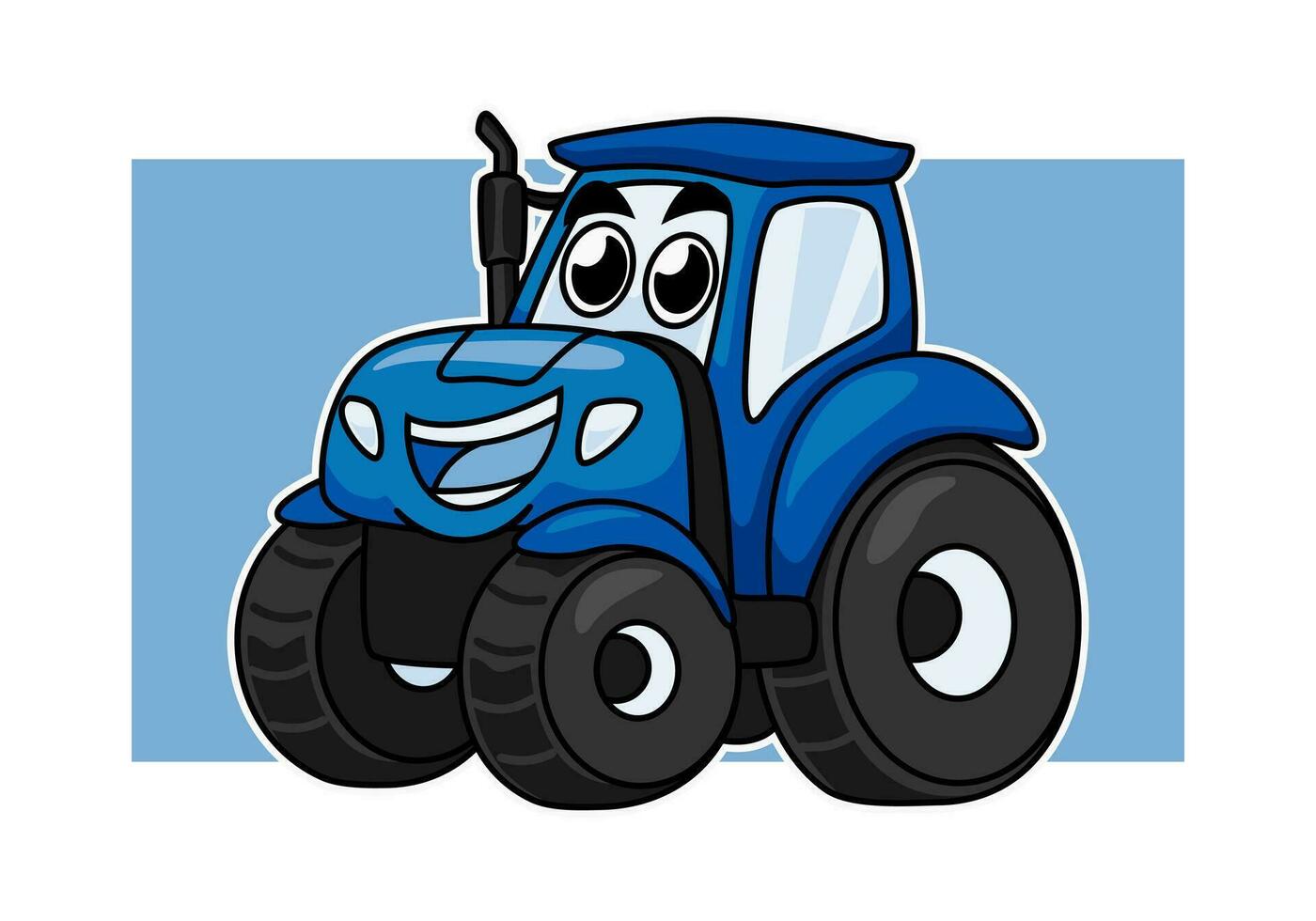 tracteur dessin animé personnage mascotte pour agriculture, véhicule, les enfants livre. vecteur graphique.