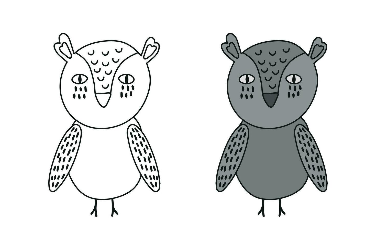 mignonne dessin animé hibou coloration livre pour les enfants. vecteur