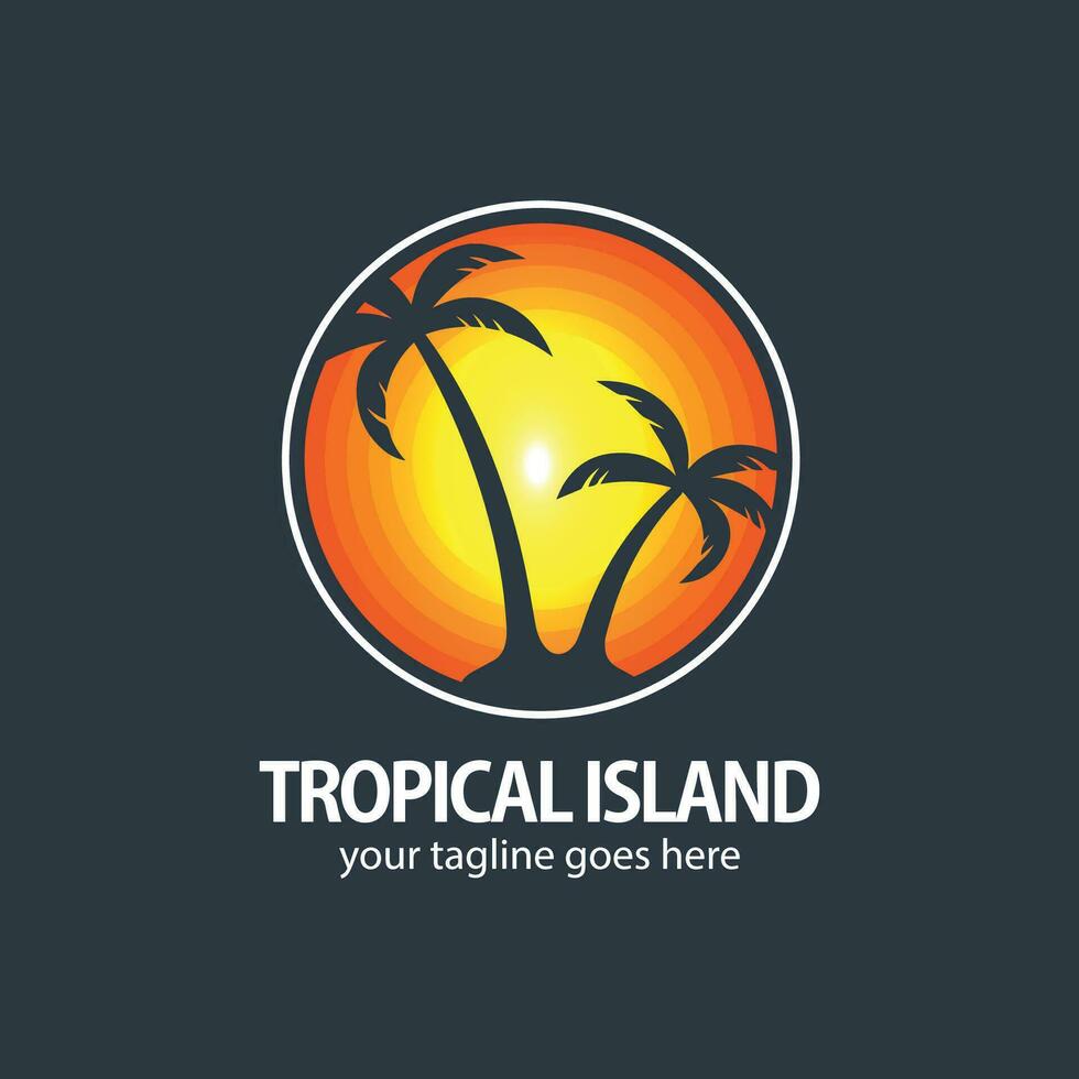 tropical île logo vecteur