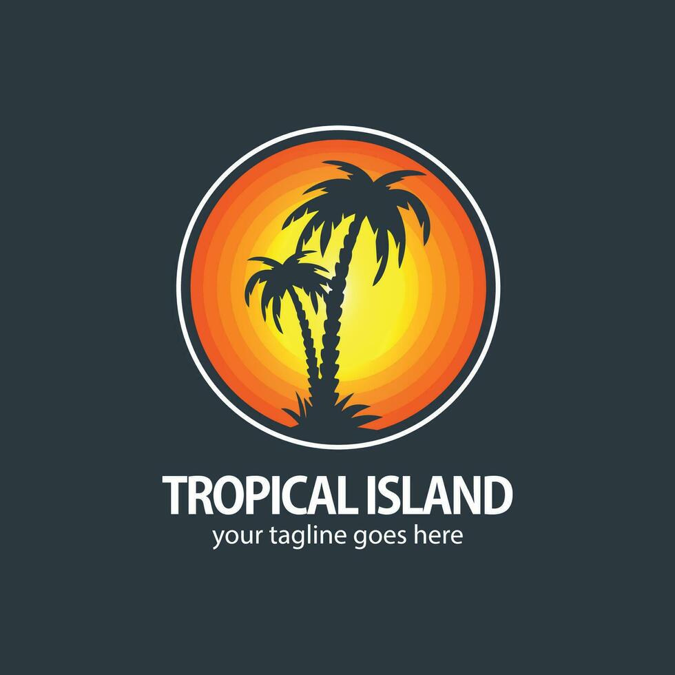 tropical île logo vecteur