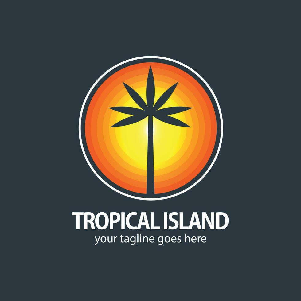 tropical île logo vecteur