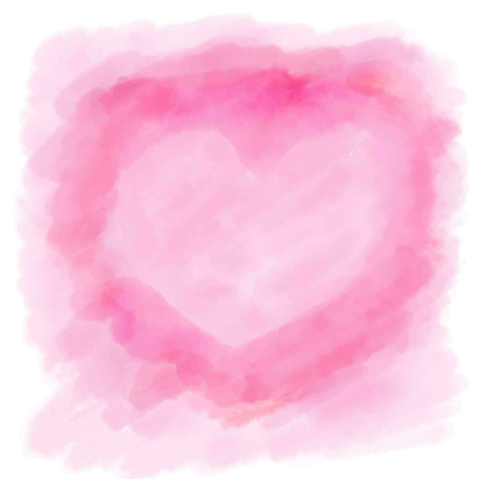 aquarelle peint rose cœur sur blanc Contexte , vecteur