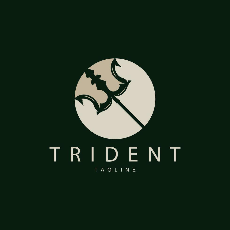 trident arme logo, vecteur lance de Roi poseidon Neptune, symbole modèle conception