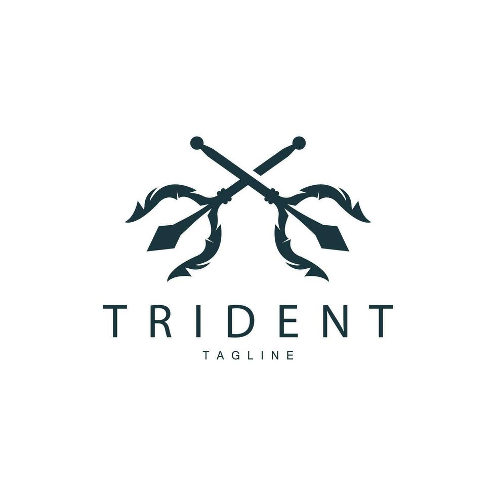 trident arme logo, vecteur lance de Roi poseidon Neptune, symbole modèle conception