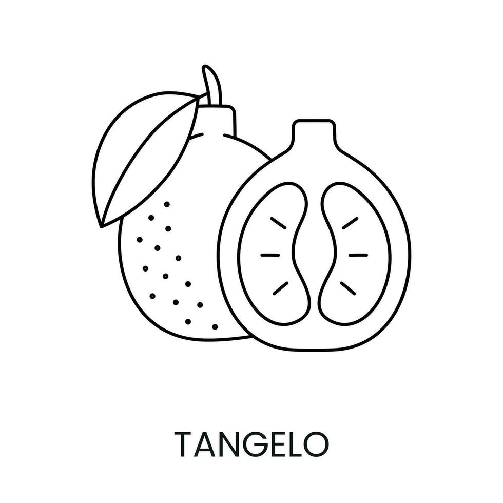 tangelo agrumes fruit, ligne icône dans vecteur à indiquer sur nourriture emballage à propos le présence de cette allergène