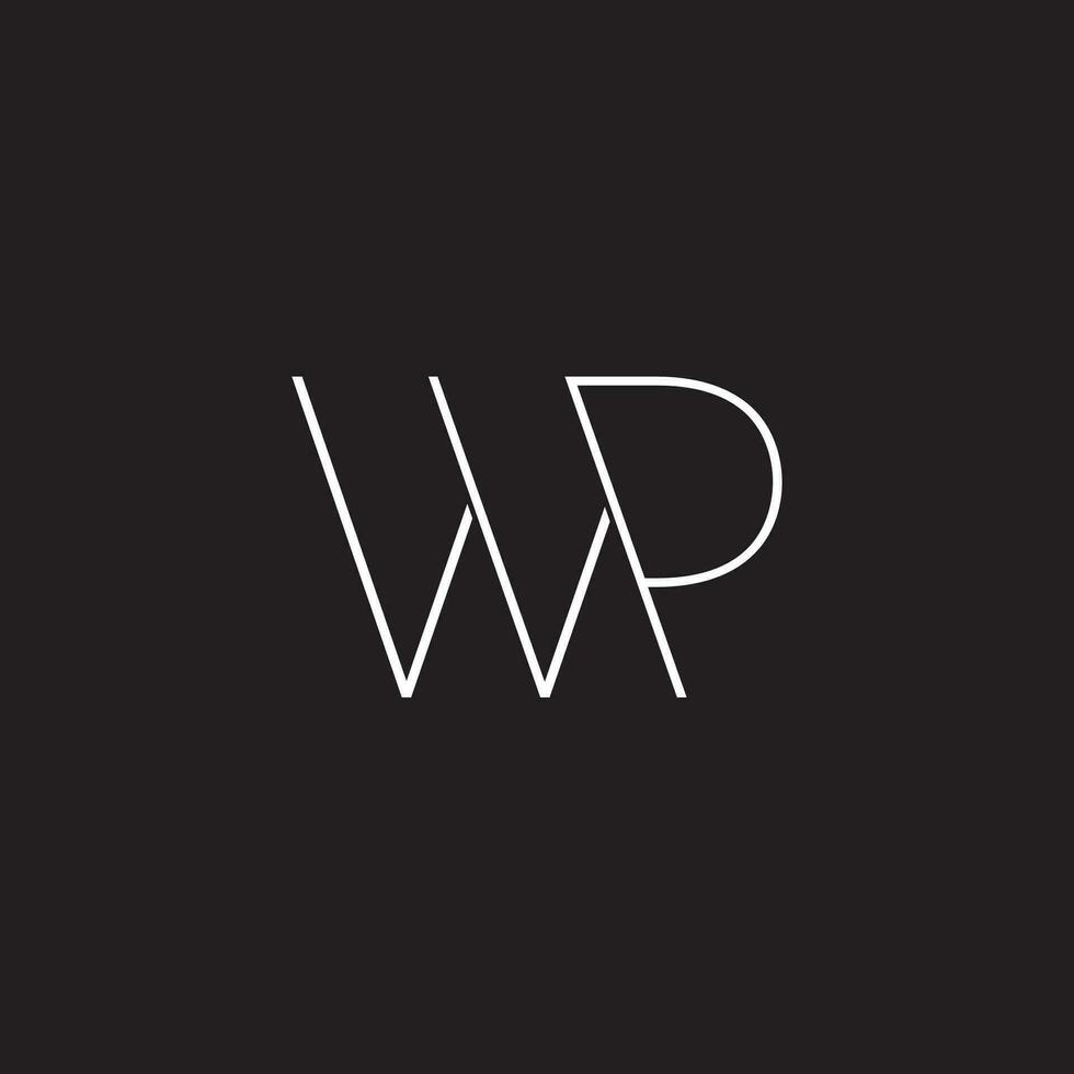 lettre wp Facile géométrique ligne symbole logo vecteur