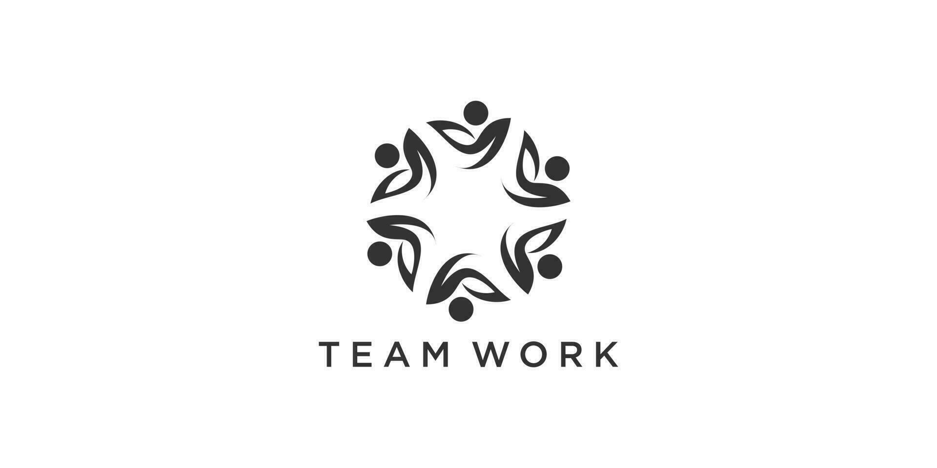 équipe travail logo conception avec moderne unique concept vecteur
