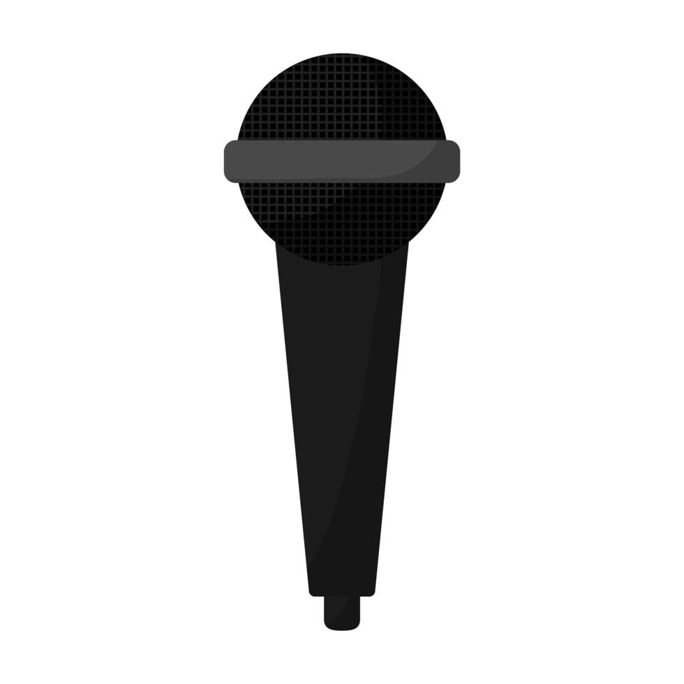 microphone de couleur noire sur fond blanc vecteur