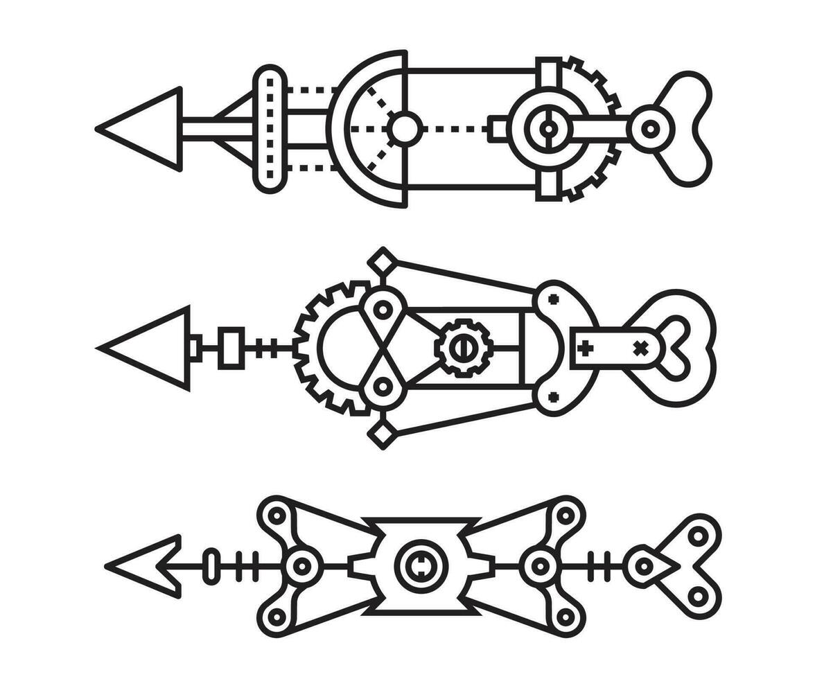 flèches arme ensemble ligne vecteur illustration