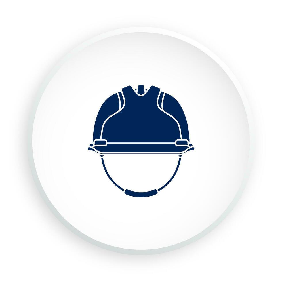 construction casque icône dans néomorphisme style pour mobile application. construction ouvrier équipement. bouton pour mobile application ou la toile. vecteur sur blanc Contexte