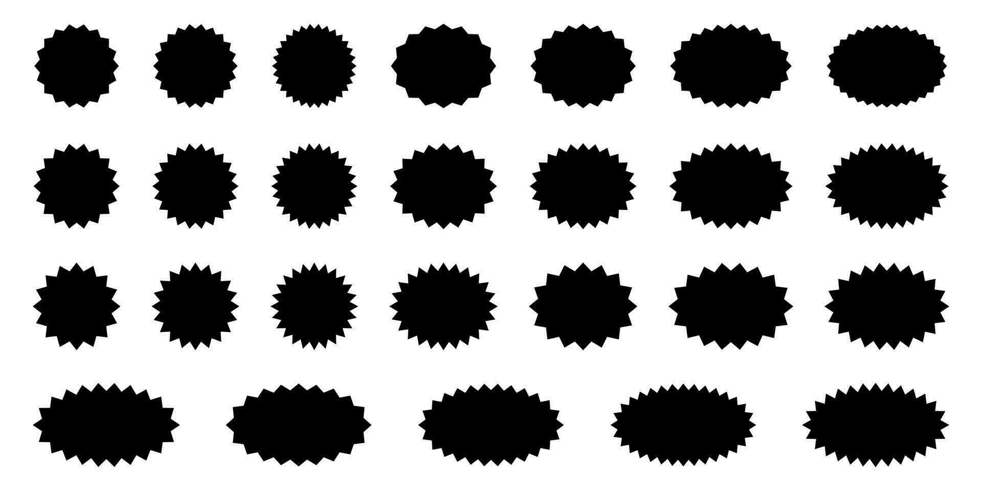 ensemble de éclat d'étoile, sunburst insignes. conception éléments - meilleur pour vente autocollant, prix étiqueter, qualité marquer. plat vecteur illustration isolé sur blanc Contexte.