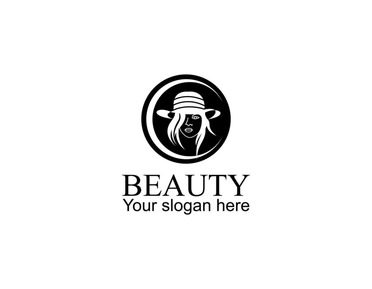 linéaire Facile logo femelle visage odeur tulipe à main tiré cercle Cadre pour beauté spa salon vecteur illustration. femme avec fleur à arrondi frontière féminin cosmétique cosmétologie peau se soucier bien-être