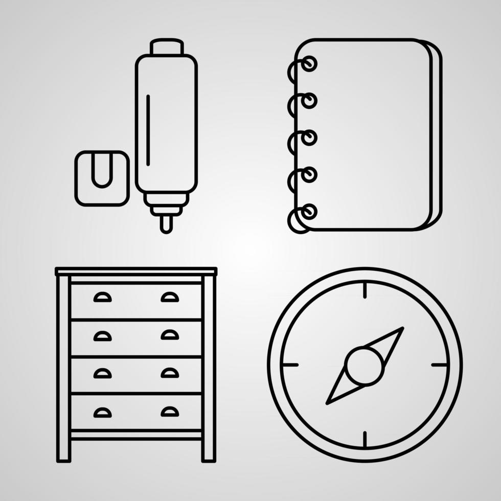 ensemble d'icônes de papeterie illustration vectorielle eps vecteur