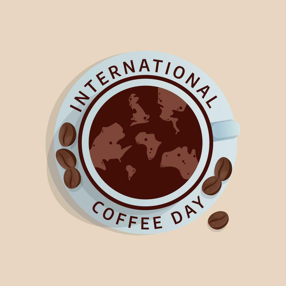 international café journée conception modèle bien pour salutation. café tasse conception. café vecteur illustration. plat conception. eps dix.
