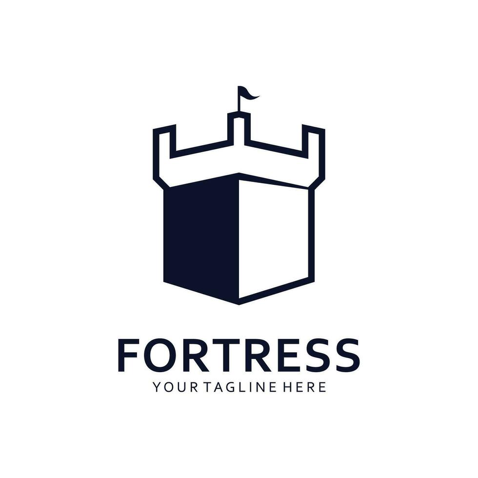 forteresse logo modèle dans vecteur forme