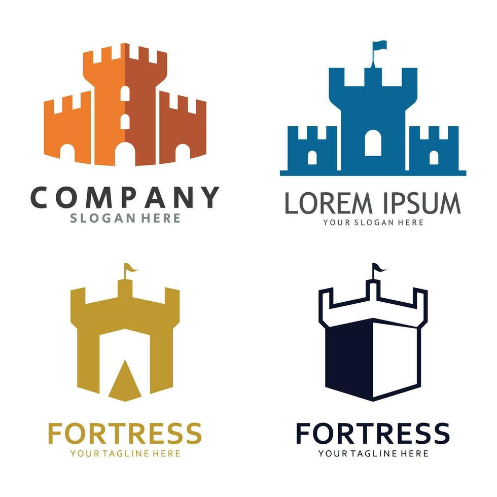 forteresse logo modèle dans vecteur forme