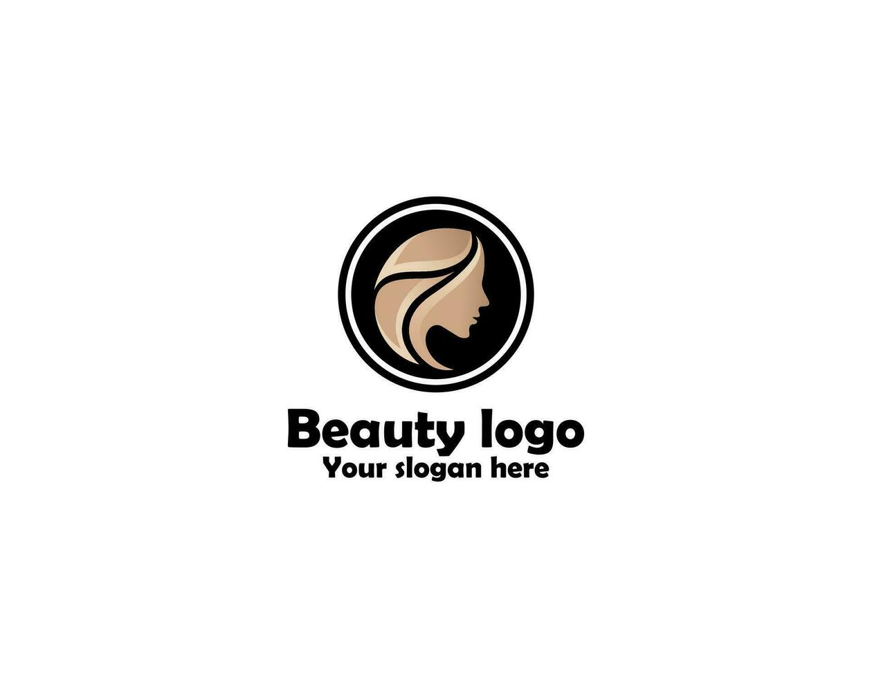 vecteur abstrait logo et l'image de marque conception modèles dans branché linéaire minimal style, emblème pour beauté studio et produits de beauté - femelle portrait, magnifique femme visage - badge pour faire en haut artiste, mode