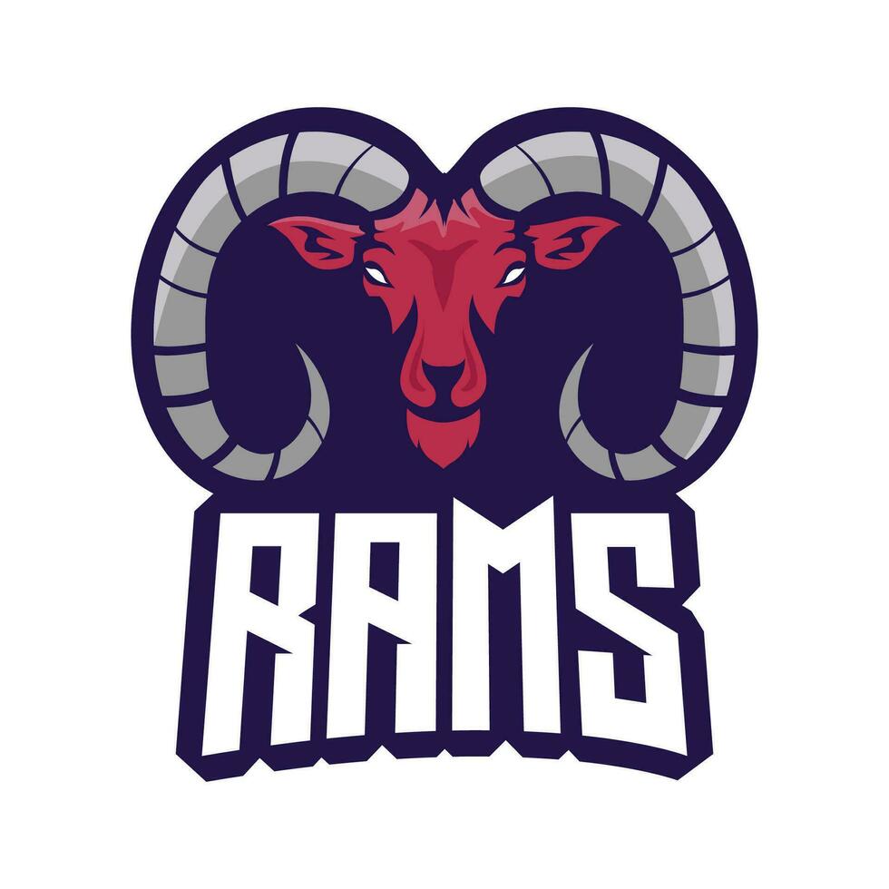 béliers esport logo conception modèle, chèvre logo vecteur illustration