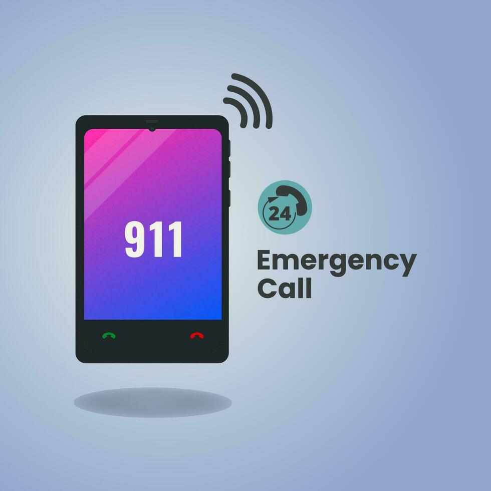 téléphone avec 911 urgence appel nombre sur écran vecteur illustration