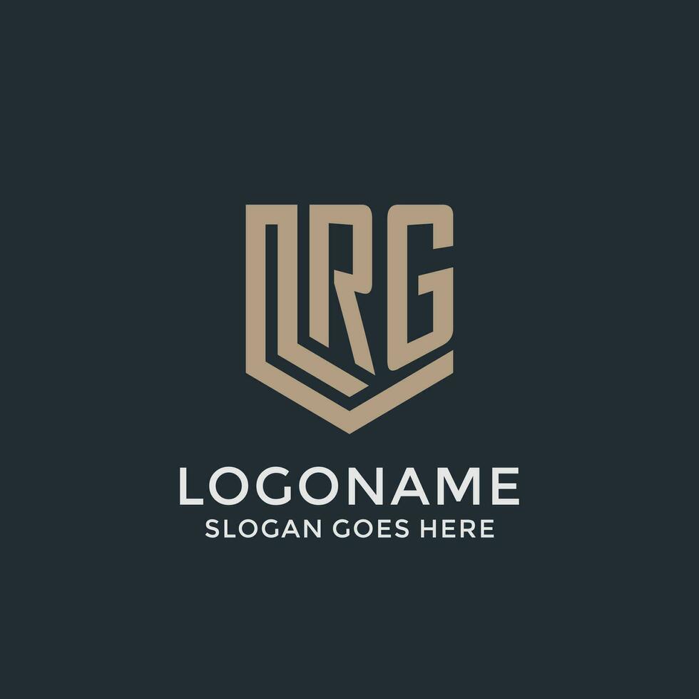 initiale rg logo bouclier garde formes logo idée vecteur