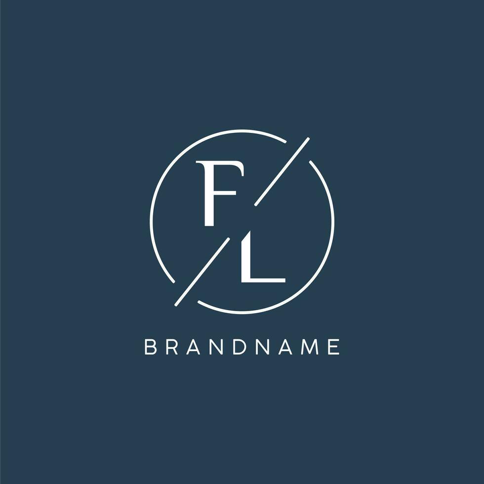 initiale lettre fl logo monogramme avec cercle ligne style vecteur