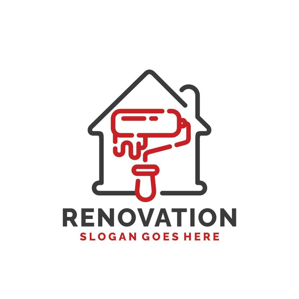 Accueil rénovation logo conception vecteur illustration