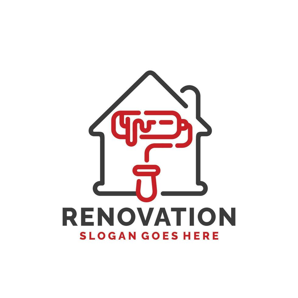 Accueil rénovation logo conception vecteur illustration