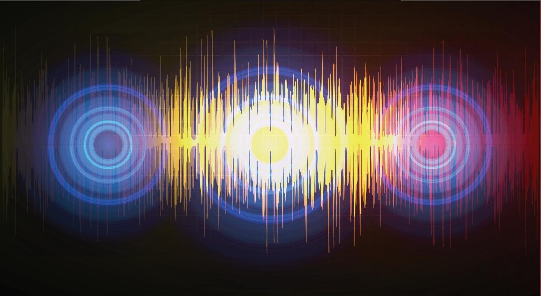 ondes sonores oscillant lumière sombre vecteur