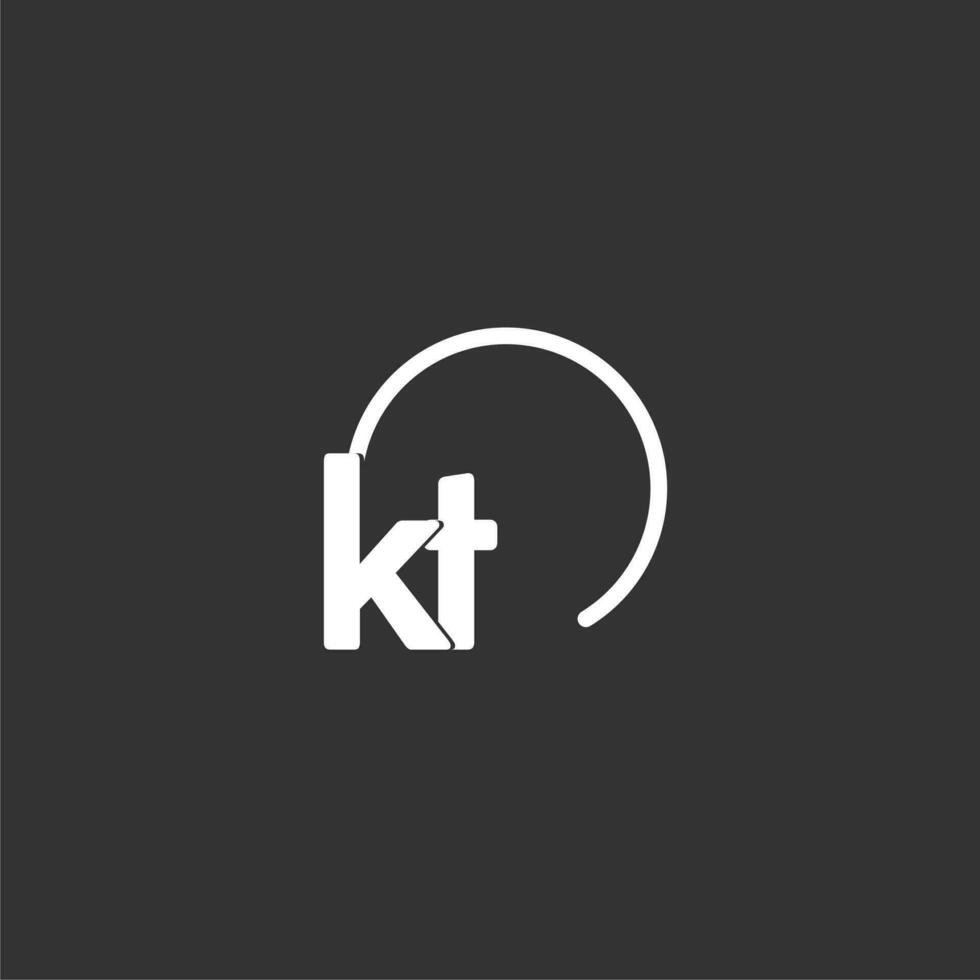 kt initiale logo avec arrondi cercle vecteur