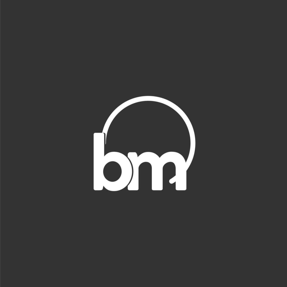 bm initiale logo avec arrondi cercle vecteur