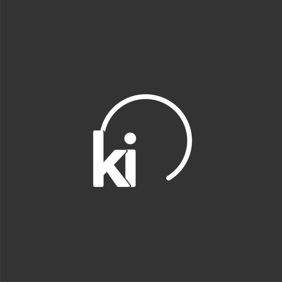 ki initiale logo avec arrondi cercle vecteur