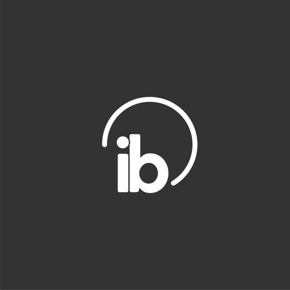 ib initiale logo avec arrondi cercle vecteur