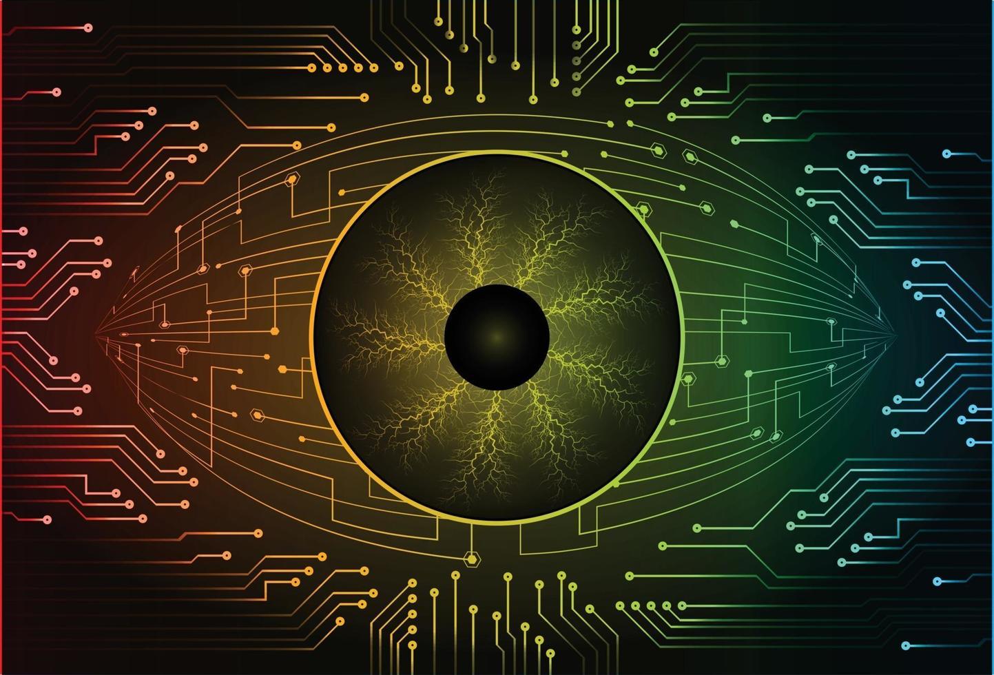 oeil cyber circuit futur technologie concept fond vecteur