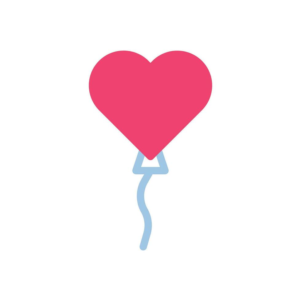 ballon l'amour icône bichromie bleu rose style Valentin illustration symbole parfait. vecteur