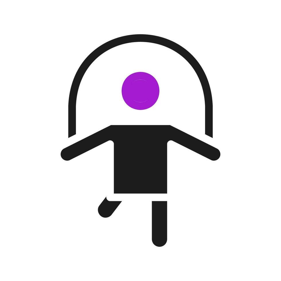 sauter corde icône solide violet noir sport symbole illustration. vecteur