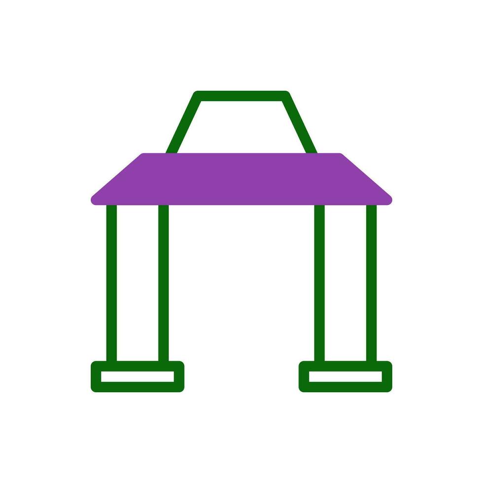 cambre icône bichromie vert violet Couleur chinois Nouveau année symbole parfait. vecteur