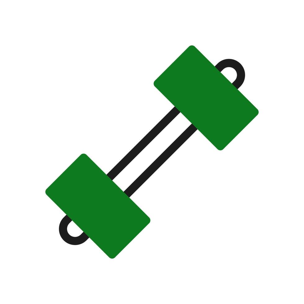 haltère icône bichromie vert noir Couleur sport symbole illustration. vecteur