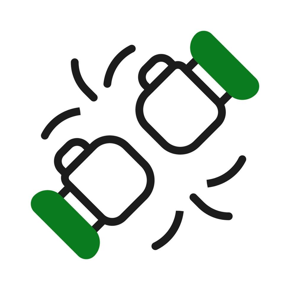 boxe icône bichromie vert noir Couleur sport symbole illustration. vecteur