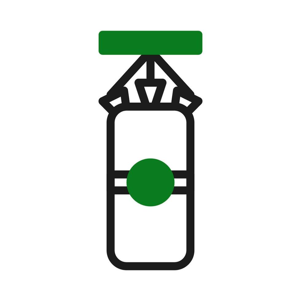 perforation sac icône bichromie vert noir Couleur sport symbole illustration. vecteur