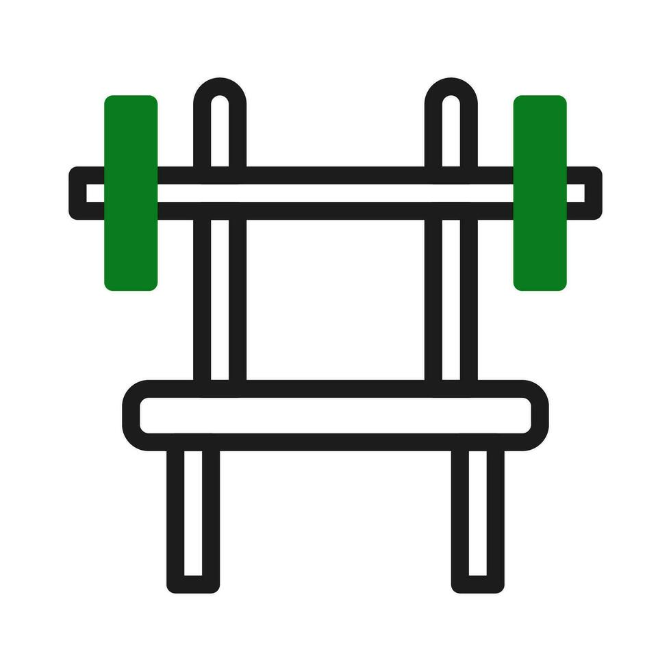 haltère icône bichromie vert noir Couleur sport symbole illustration. vecteur