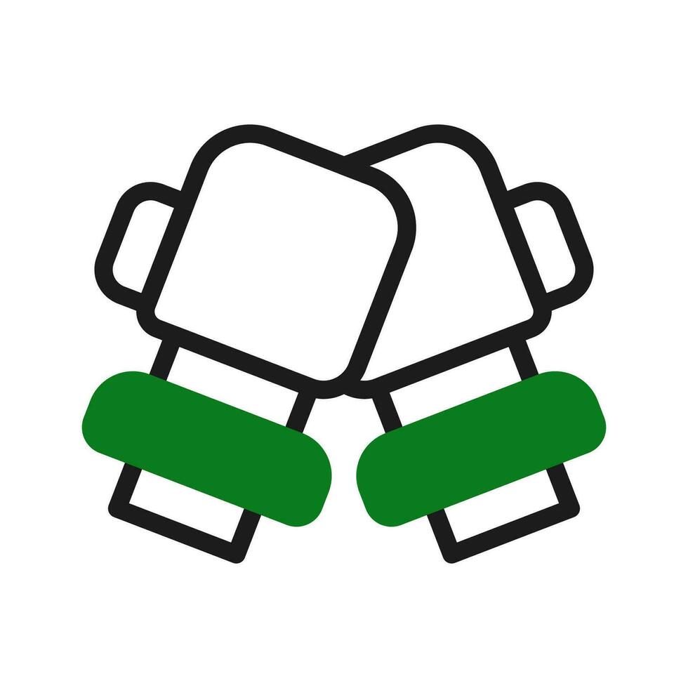 boxe icône bichromie vert noir Couleur sport symbole illustration. vecteur