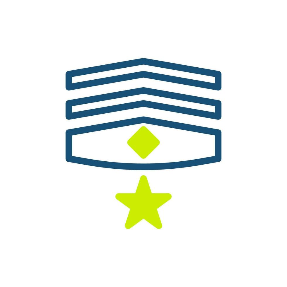 badge icône bichromie vert bleu Couleur militaire symbole parfait. vecteur