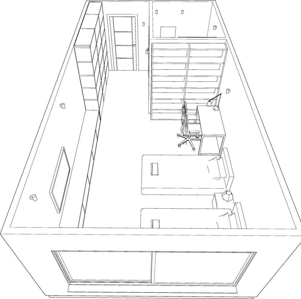 3d illustration de Résidentiel projet vecteur