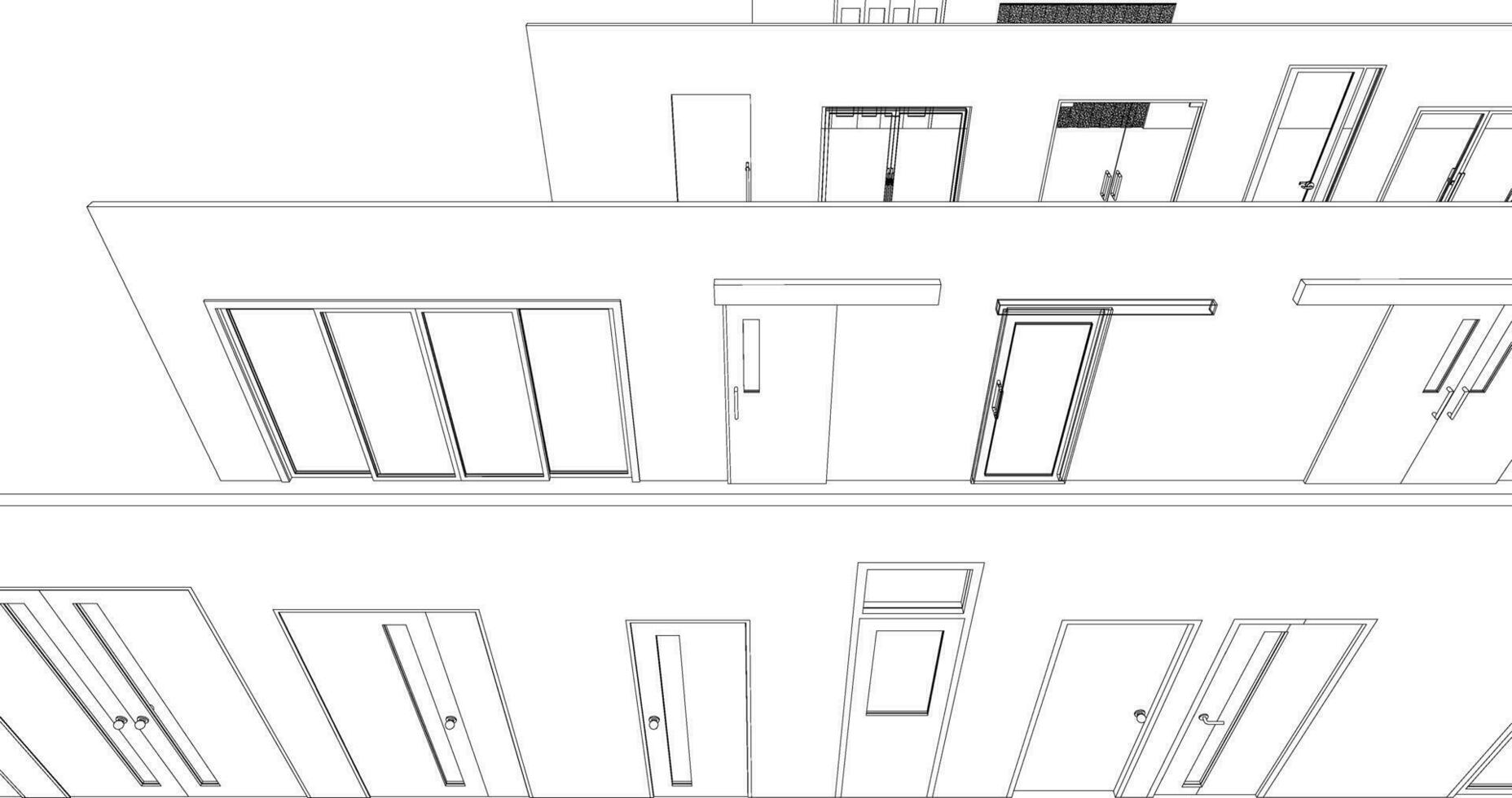 3d illustration de Résidentiel projet vecteur