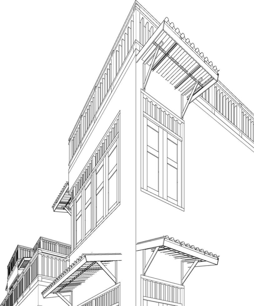 3d illustration de Résidentiel projet vecteur