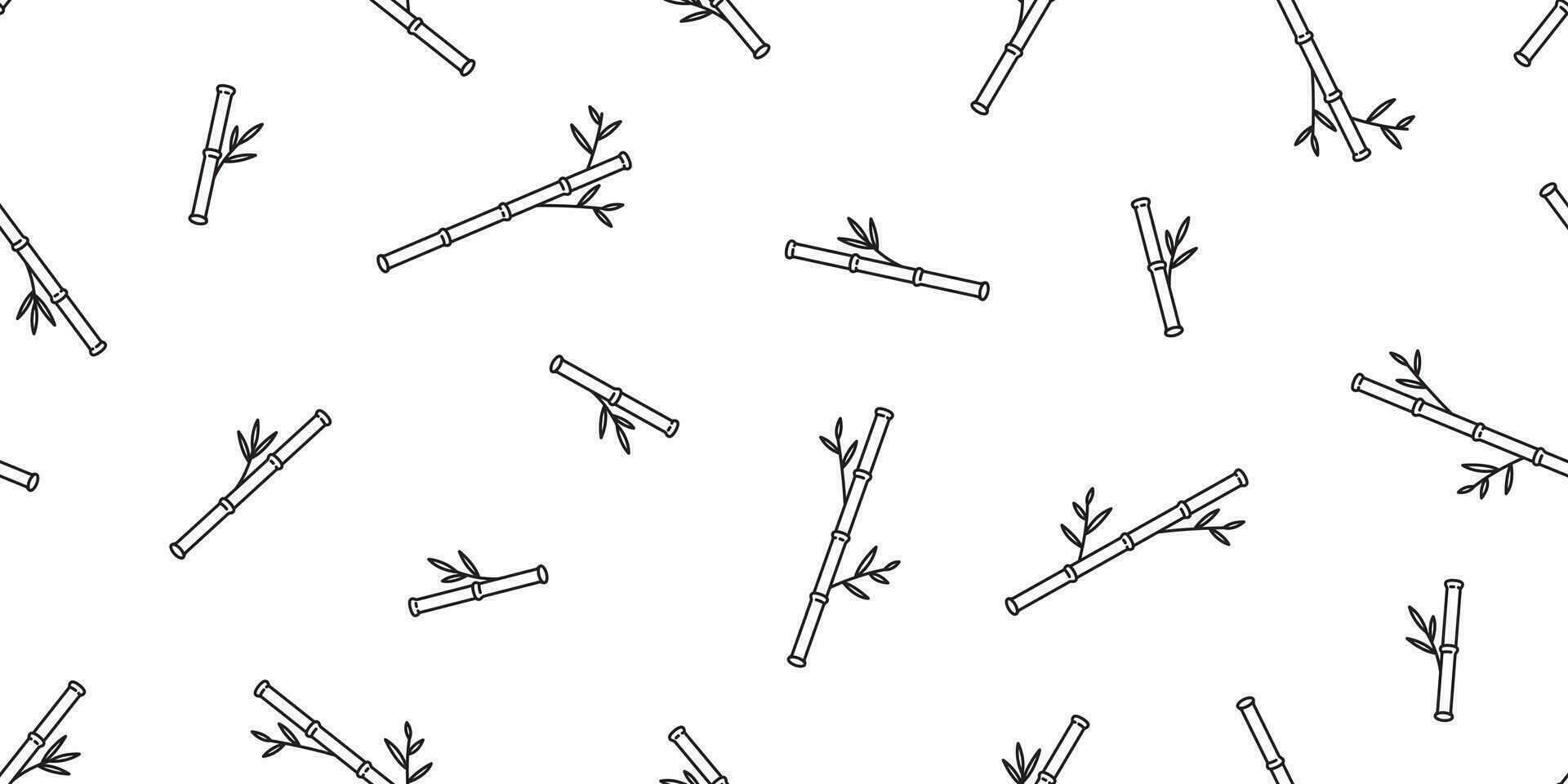 bambou sans couture modèle vecteur feuille laisser écharpe isolé dessin animé répéter fond d'écran tuile Contexte illustration