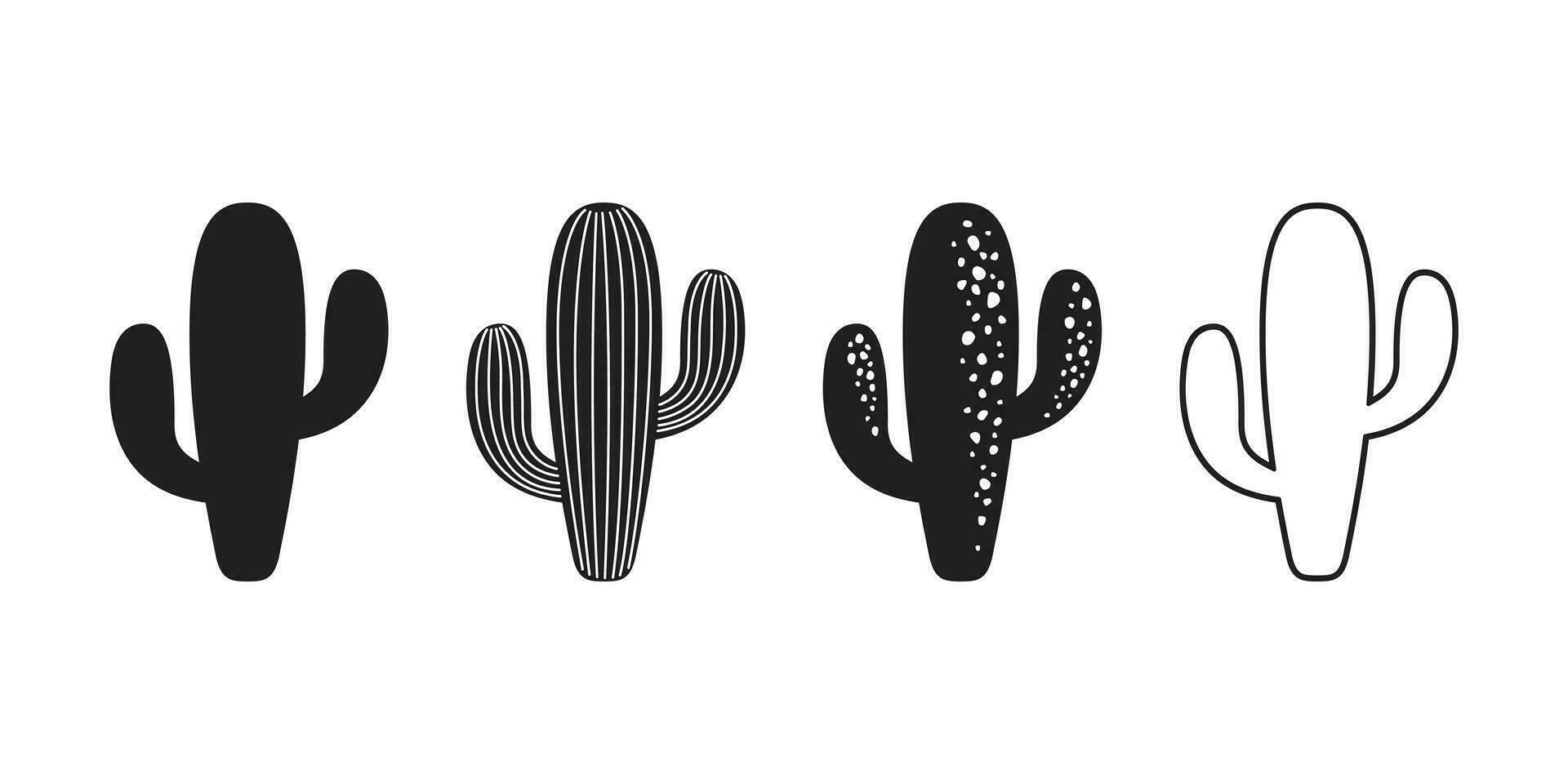 cactus icône vecteur logo symbole signe désert fleur Botanica plante jardin été tropical illustration griffonnage
