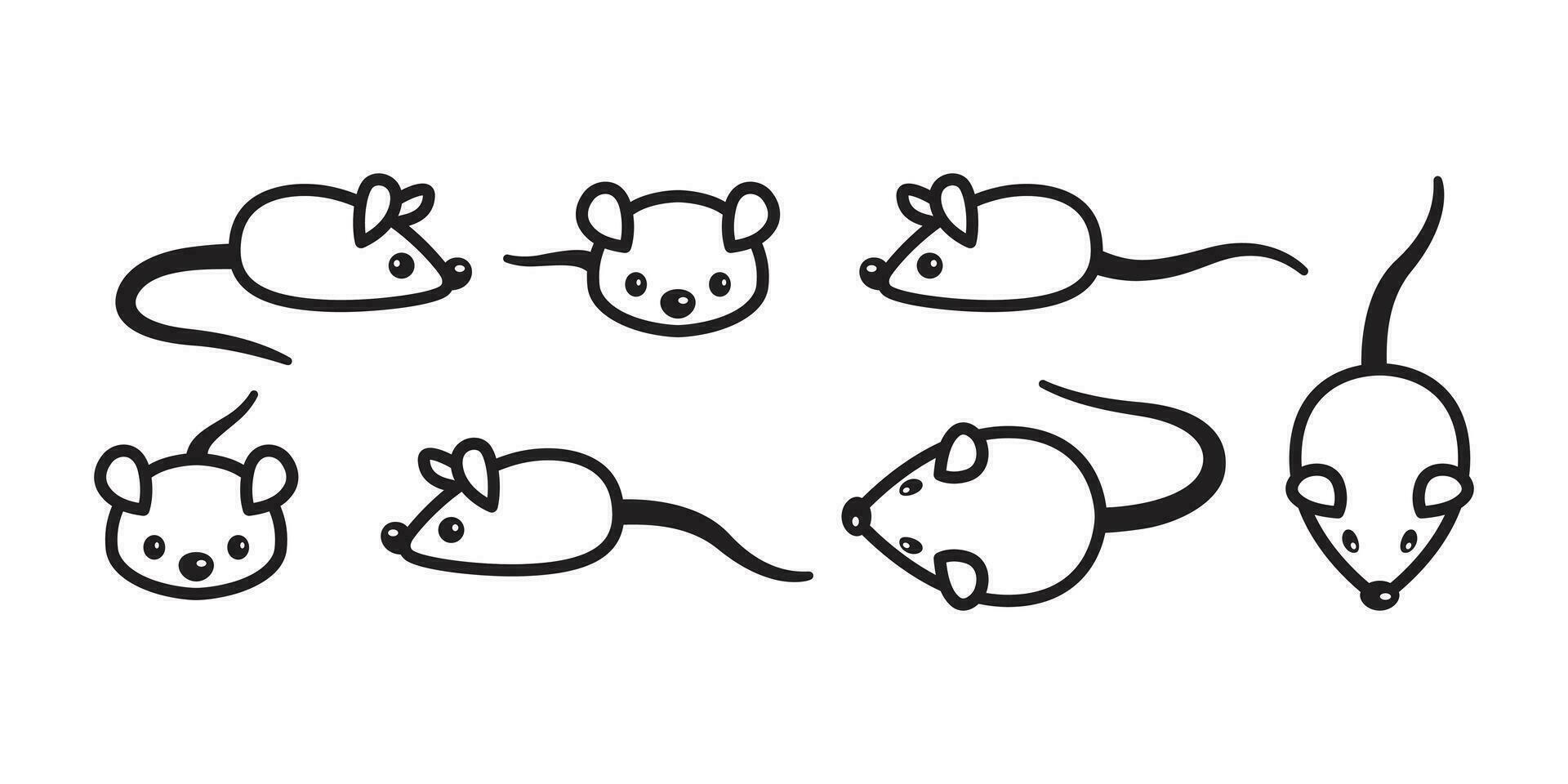 rat Souris vecteur icône chat chaton logo personnage dessin animé symbole illustration