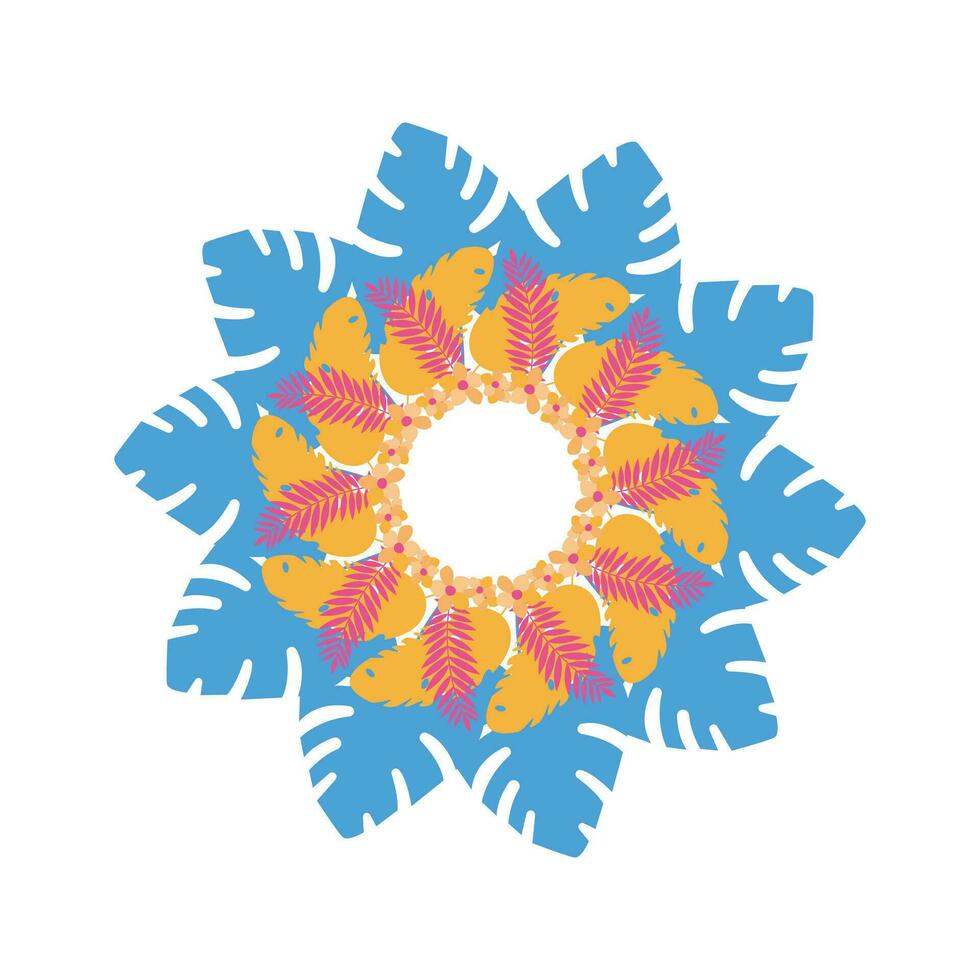 monstera feuille floral symétrie radial vecteur illustration
