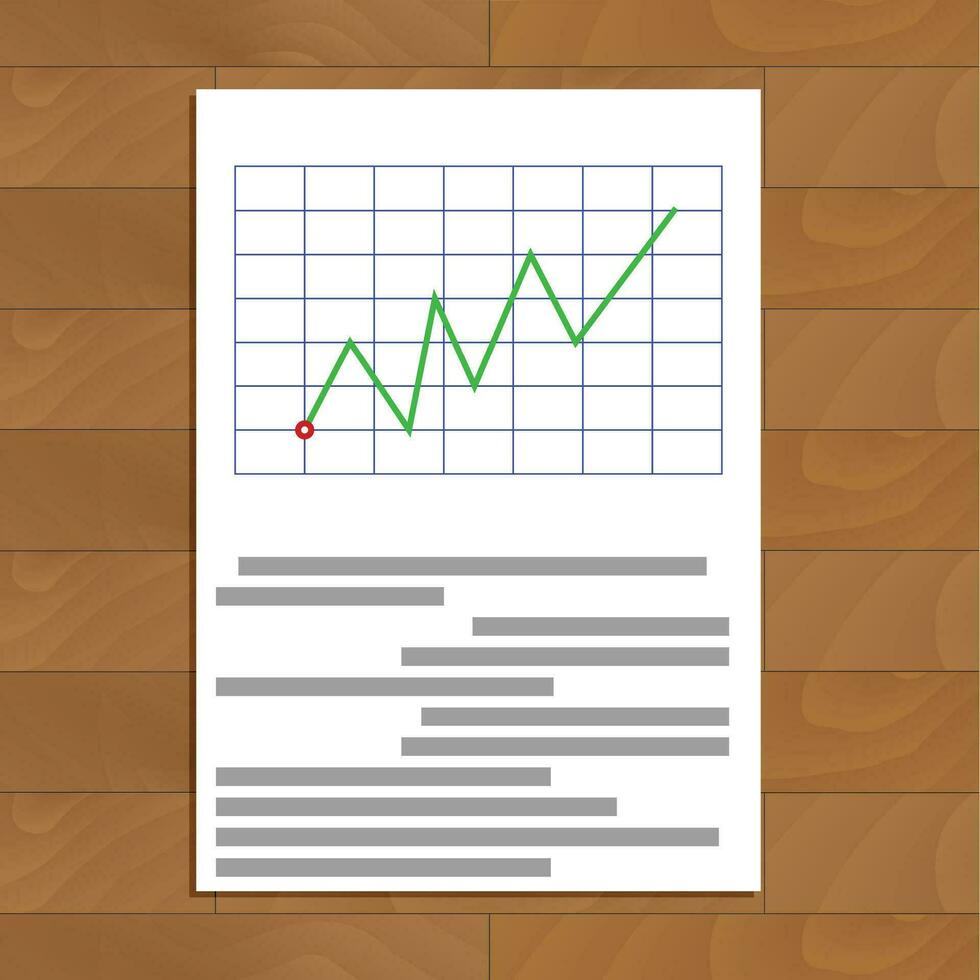 affaires document sur tableau. infochart et infographie rapport, économique infographie, vecteur illustration